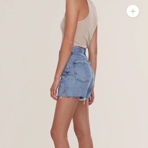 Dee high waisted Agolde jean shorts with side slit
